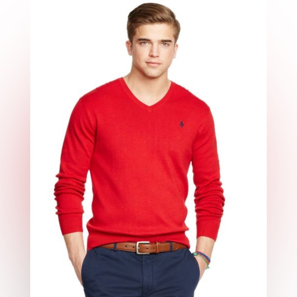 NWT Polo Ralph Lauren Cotton V-Neck Sweater
